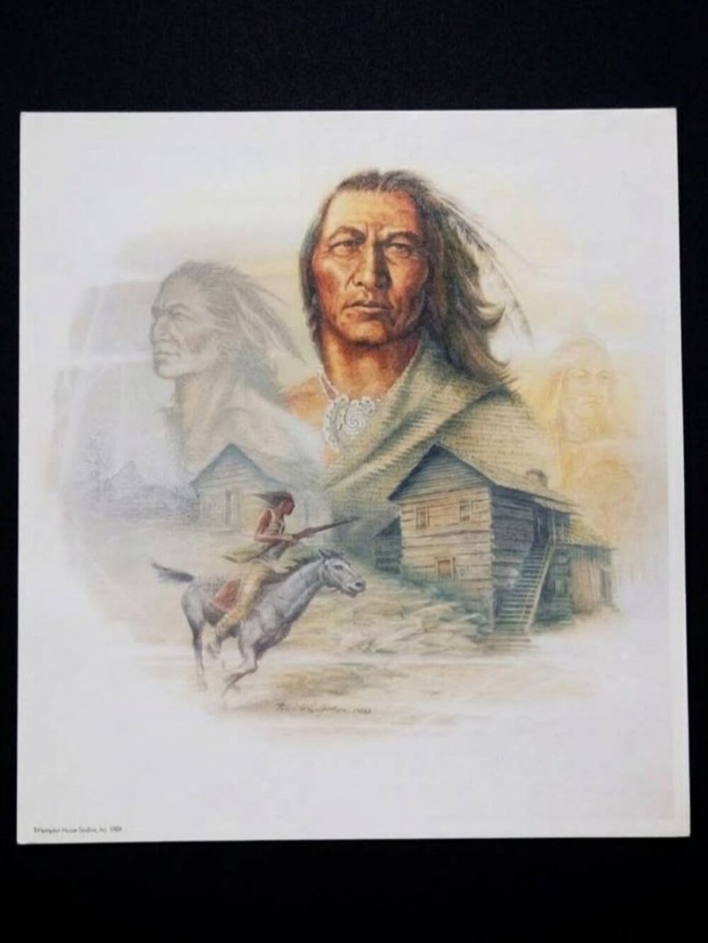 Ben Hampton Original Print The Raven Native American Artwork Vintage 10.5 x 11.5